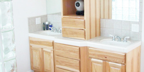Hickory Cabinetry with Tile Countertops