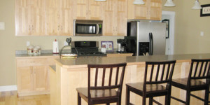 Maple Cabinets with Maple Wood Edge Laminate Countertop